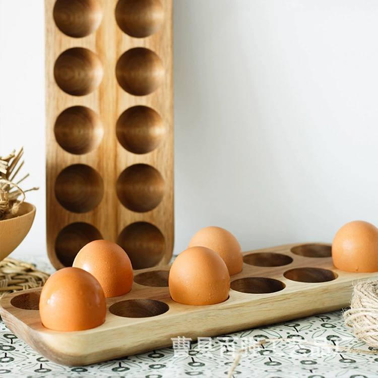 Заводской ящик для хранения яиц из акации Японский стеллаж для хранения яичных лотков из цельной древесины холодильник кухонная яичная тарелка
