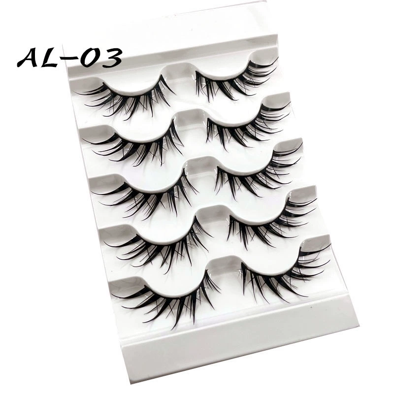 Dense Long Lengthening False Eyelashes, Dramatic Curl, 5-Pair Trays (Multiple Styles)