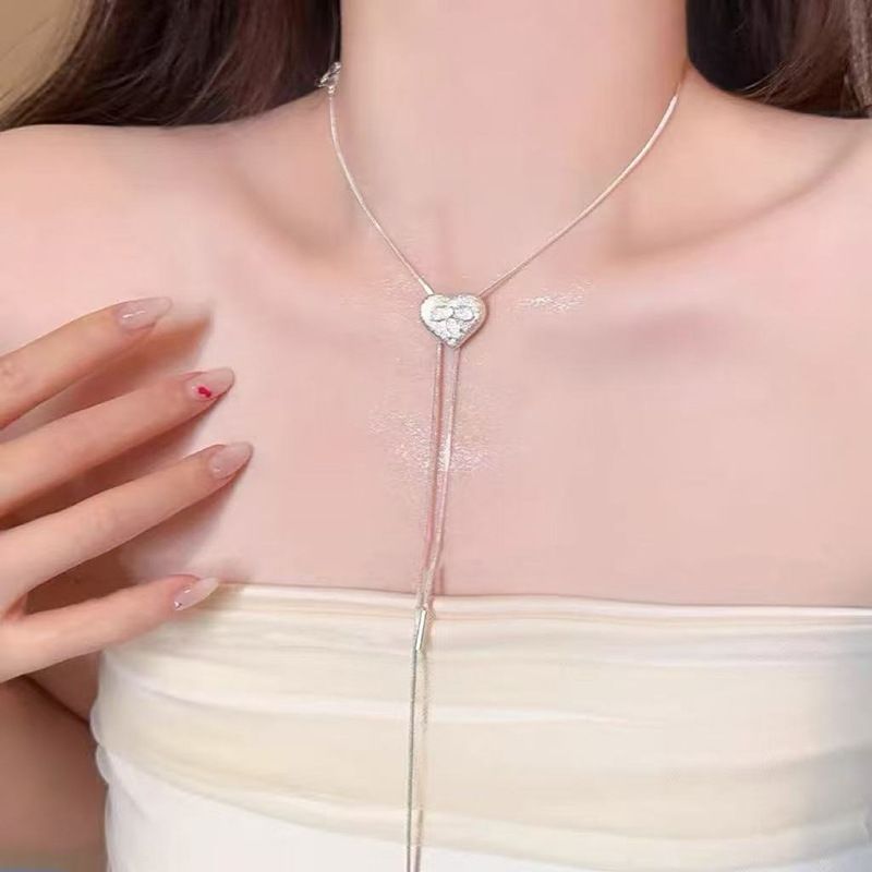 Otoño y invierno minimalistas collares colgante de goteo de Feng Shui mujeres chaqueta larga suéter cadena casual accesorios de lujo ligero