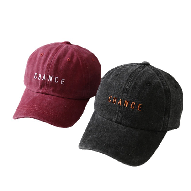 Chapeau délavé neuf et usé pour enfants, style de baseball rétro avec lettres de rue brodées, couples masculins et féminins, pare-soleil et crème solaire, chapeau en langue de canard_voghion.com