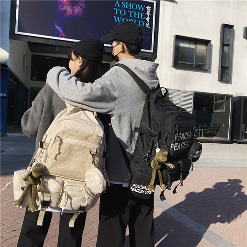 Ruiying 2025 New Large-Capacity University Backpack for Women, Korean-Style Harajuku Design—Perfect for High School & Junior High Students