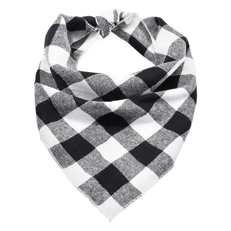 Трансграничное Amazon Новое красно-черное клетчатое треугольное полотенце, креативное хлопковое шарф для собак, шарф для домашних животных, полотенце для слюны