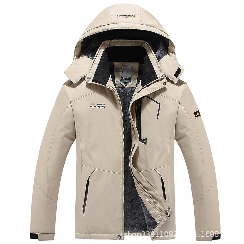 Invierno al aire libre de los hombres más tamaño chaqueta forrada de lana de las mujeres engrosada a prueba de viento resistente al frío cálido montañismo ropa de pesca hombres