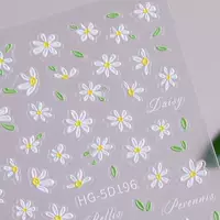 Весна и лето маленькие цветы рельефные маникюрные наклейки маслом маргаритки маленькие цветочные наклейки для ногтей HG-5D217