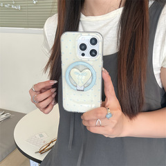 极简ins风满屏爱心磁吸支架适用iPhone16苹果15ProMax/14手机壳潮