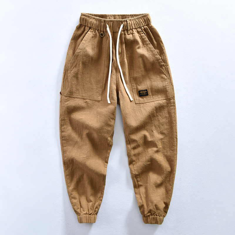 Z632 Men's Summer Cotton and Linen Casual Pants Dropshipping