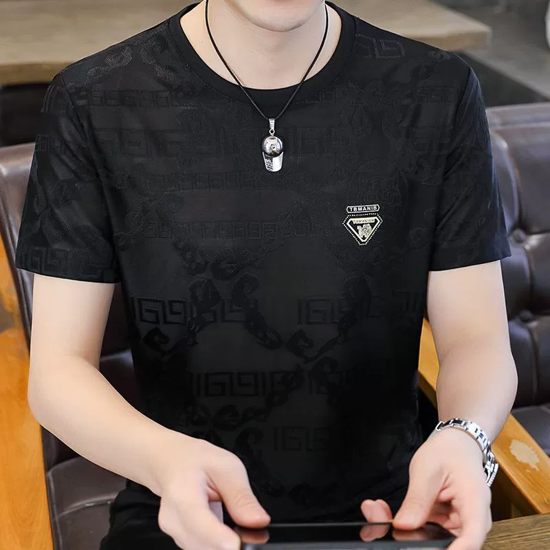 Производитель высокого класса с круглым вырезом и высоким плотным жаккардовым льдом с короткими рукавами футболки с короткими рукавами