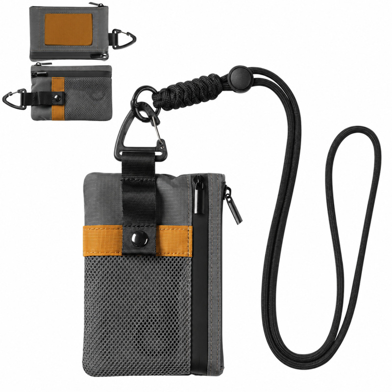 In-stock best-selling nylon men's coin purse with lanyard, color-blocked crossbody ID bag, card holder, wallet In-stock best-selling nylon men's coin purse with lanyard, color-blocked crossbody ID bag, card holder, wallet