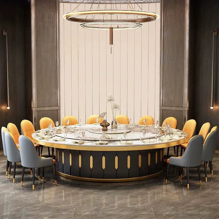 Электрический обеденный стол в отеле вращающийся каменный стол на 15 человек 20 человек легкий роскошный ресторан ресторан индукционная плита горячий горшок круглый стол