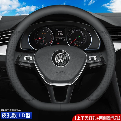 Steering wheel cover – Baolai Golf Handle Cover - napa-black-d-full-leather-without-logo-38cm