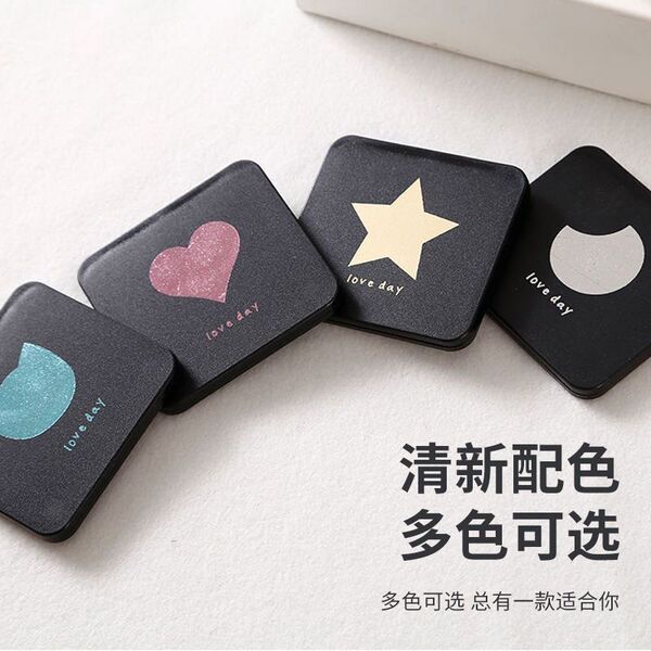 Portable small double-sided handheld folding mirror for students