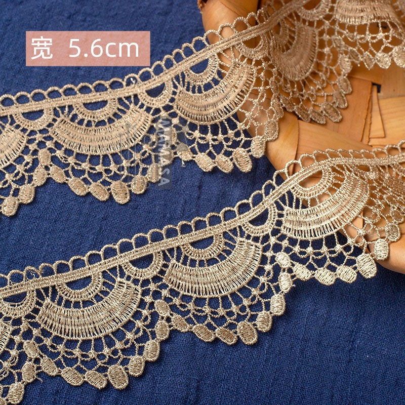 hilo de oro bordado soluble en agua rosa oro encaje encaje DIY ropa hecha a mano lolita accesorios fabricantes al por mayor