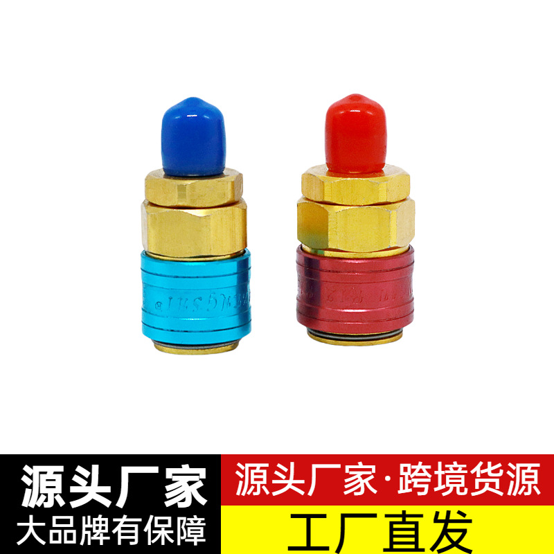 汽车空调冷媒加氟高低压快速接头 雪种加氟表转换接头加氟工具