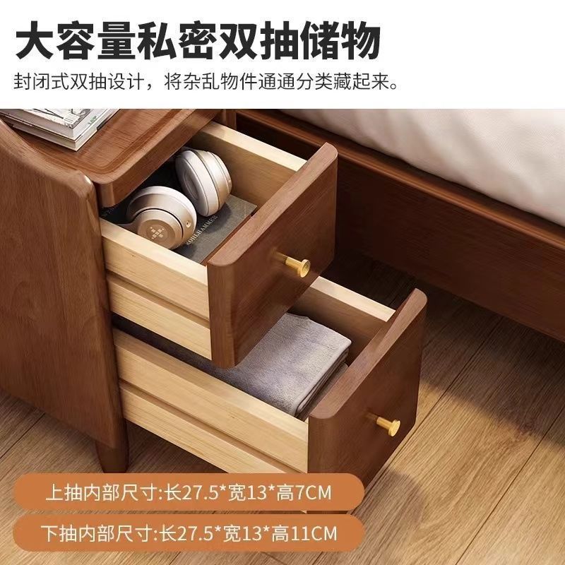 全無垢材ベッドサイドテーブルミニ小さな寝室非常に狭いベッドサイドテーブル超狭い隙間収納シンプルでモダンな収納ラック|undefined