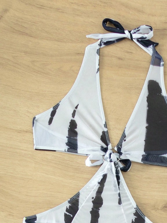 3 Pieces Set Quantity Women's Elegant Basic Printing 3 Pieces Set Bikinis Swimwear