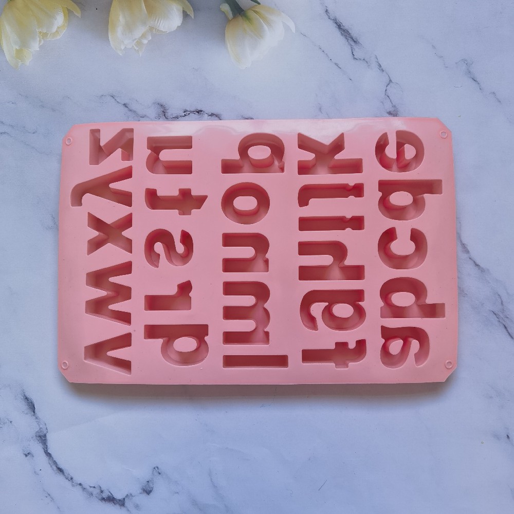 26 letras inglesas minúsculas 301 molde de silicona pudín molde de postre decoración de pastel de cocina para hornear