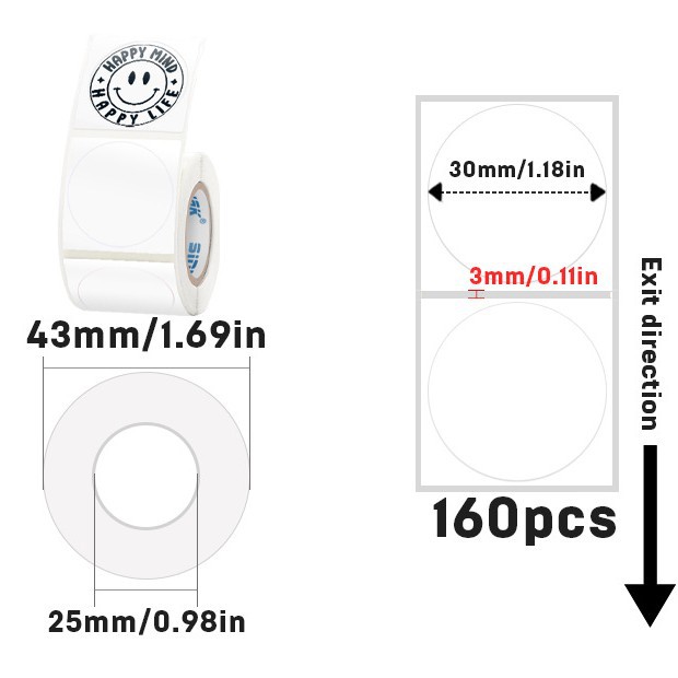 감열합성지 30~160매 흰색원