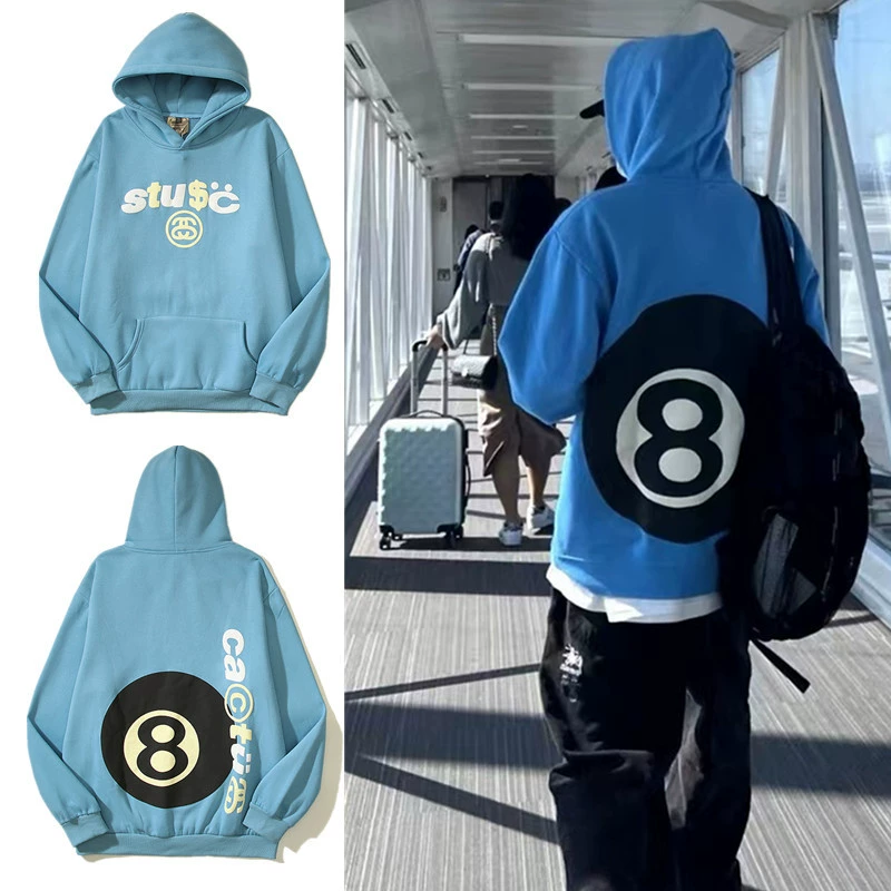 CPFM Совместное № 8 письмо бильярдный Печатный стиль Vibe для мужчин и женщин пара свитер с капюшоном СВОБОДНЫЙ Модный капюшон