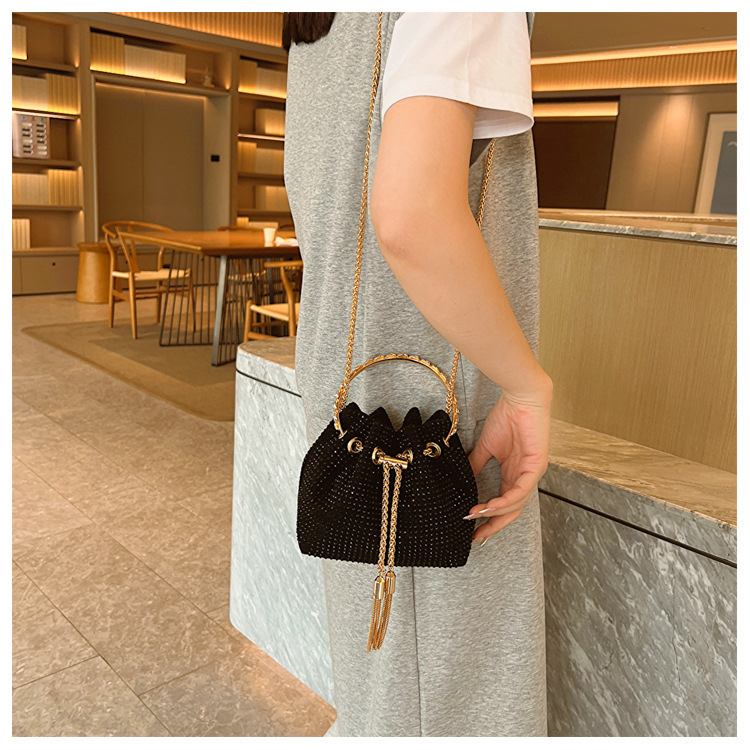 270g Weight Polyester Lining Material Sewing Thread Fashion Element String Closure Type Single Shoulder Strap Strap Type Evening Bag Bags Type Party, Shopping Occasion Pu Leather Material Solid Color Pattern All Seasons Season Women's Gender Streetwear Style Bucket Shape Medium Size Women's Medium Pu Leather Solid Color Streetwear Sewing Thread Bucket String Evening Bag 14