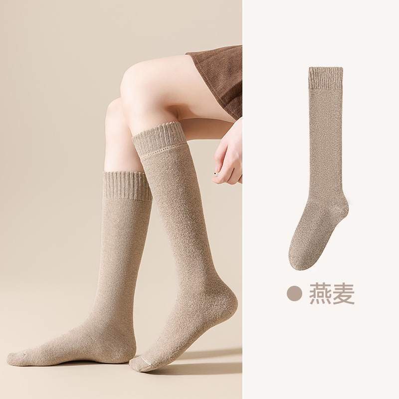 Calcetines de pantorrilla, calcetines de anillo de invierno y otoño, calcetines de pierna más gruesas, calcetines de pierna calientes, calcetines de rodilla antideslizantes, calcetines de rodilla delgadas