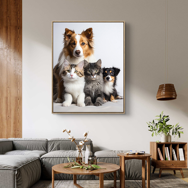 Micro-Spray Pet Portrait Customization from Your Own Photo, Pet Birthday Photo Frame, Wangwang Mimi Decorative Painting