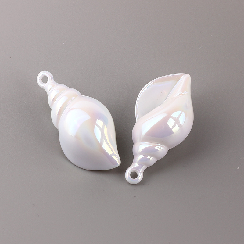 10g Weight Pendant Jewelry Making Type Charms Classification 1 Piece Quantity Acrylic Material Conch Pattern All Seasons Season Plating Design Marine Style Style 1 Piece Acrylic Conch Pendant Charms 8
