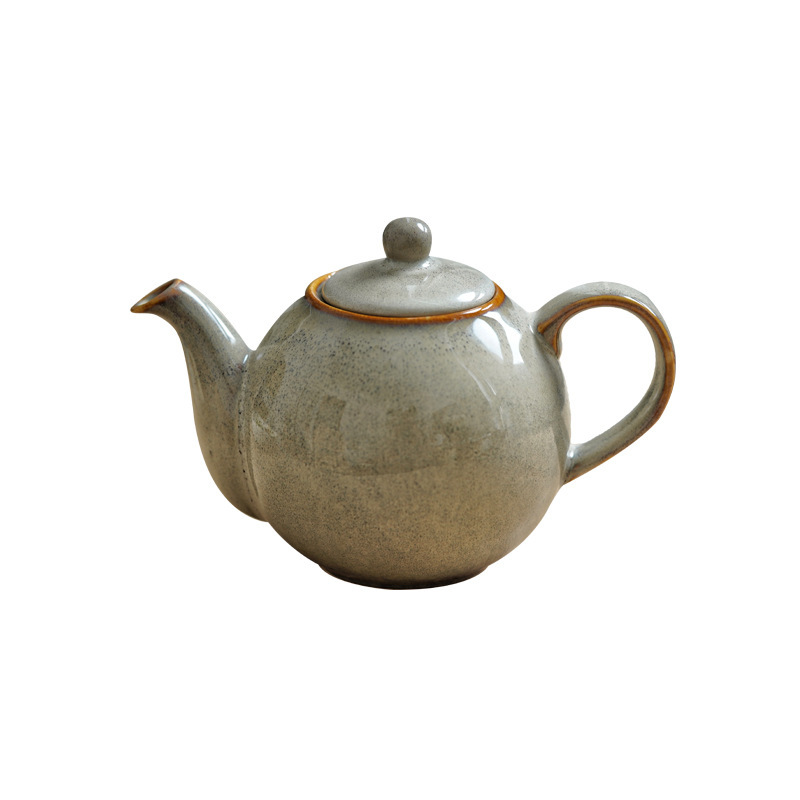 Tetera lateral tetera de té tetera de té tetera de café tetera cerámica kung fu retro estilo japonés pequeño horno de té esmaltado
