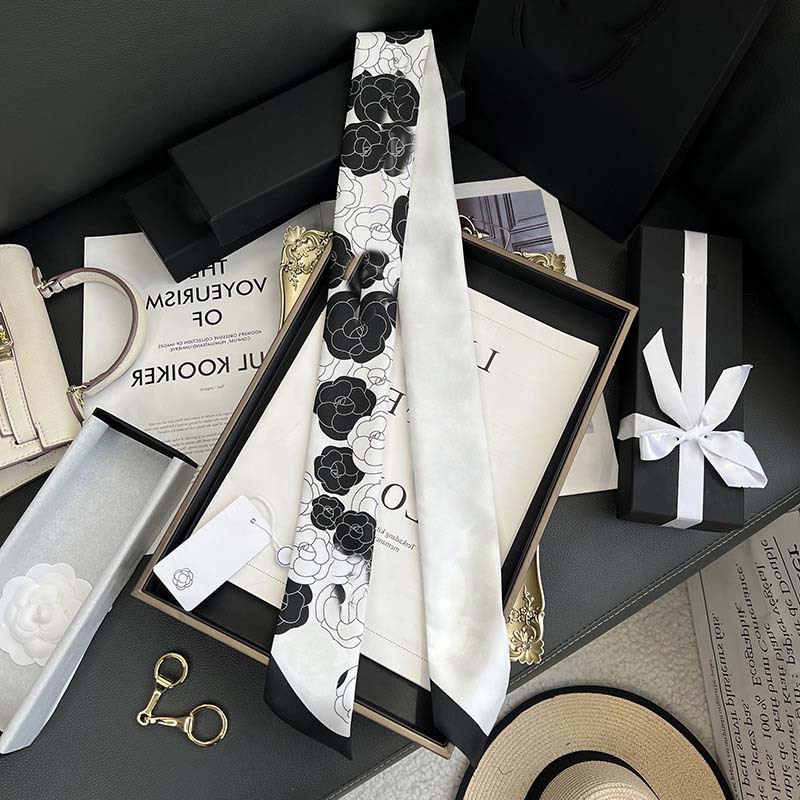 D versión alta 18 mm bufandas de seda cinta cinta delgada correa de pelo larga decoración pequeña bufandas animales de la selva H