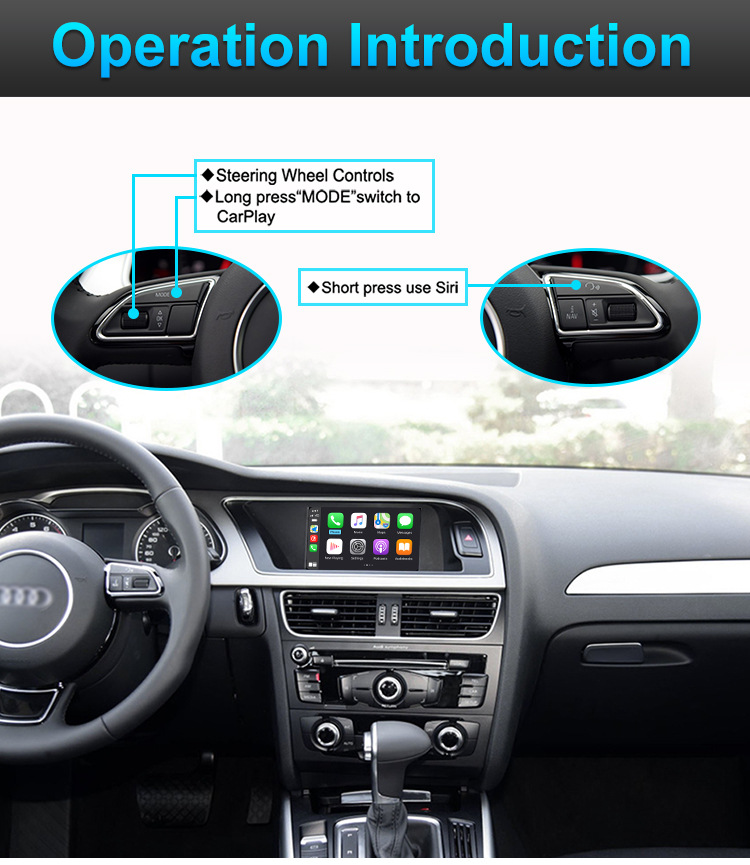 Wireless Carplay Decoder for Audi 2003-2009 with 2g Mmi Wireless Carplay Module