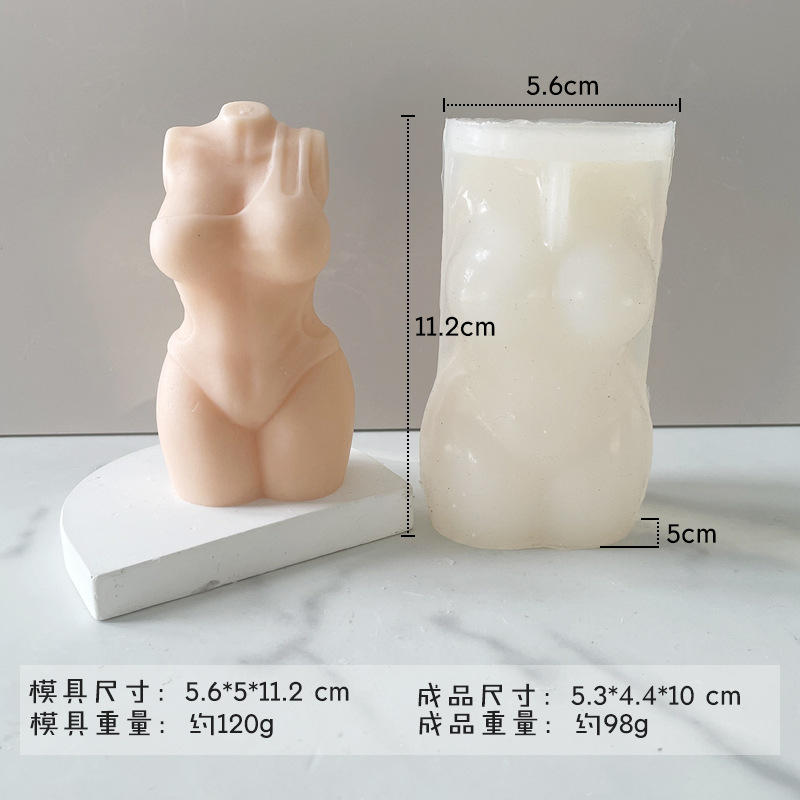 Baño de las mujeres cuerpo silicona vela molde DIY aromaterapia epoxi yeso candelabro decoración cuerpo molde en stock