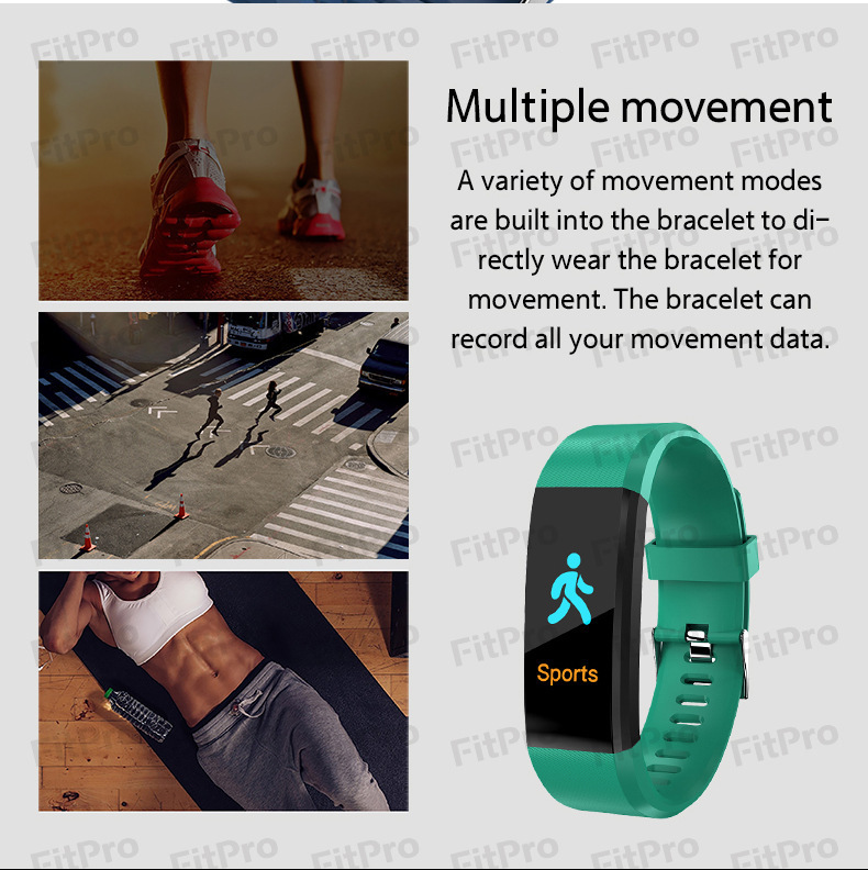 New fashionable smart bracelet, sleep detection, heart rate, blood pressure, blood oxygen, exercise step count wristwatch, cross-border wholesale undefined