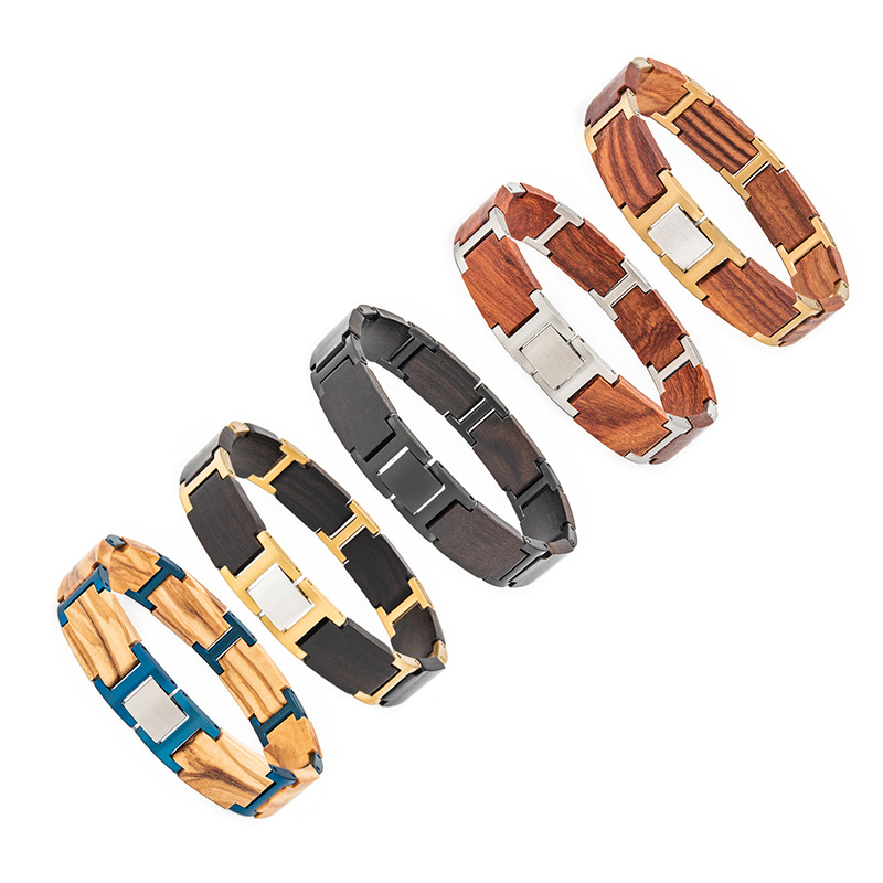 27g Weight Bracelets Classification Wood Chain Material 1 Piece Quantity Daily, Street Occasion Wood Material Geometric Pattern Men's Gender Vintage Style, Simple Style Style Men's Vintage Style Simple Style Bracelets Geometric Wood Men's Chain Bracelets 24