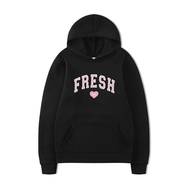 2023 New Product Cross-border Letter Heart Print LOVE Printed Boys Hooded Velvet Sweatshirt Drop Shipping