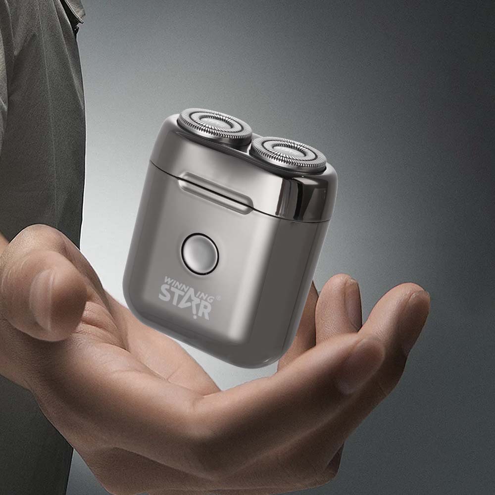 Winning Star Cross-border hogar TYPE-C carga pequeña portátil 2 cabezales impermeable afeitadora eléctrica