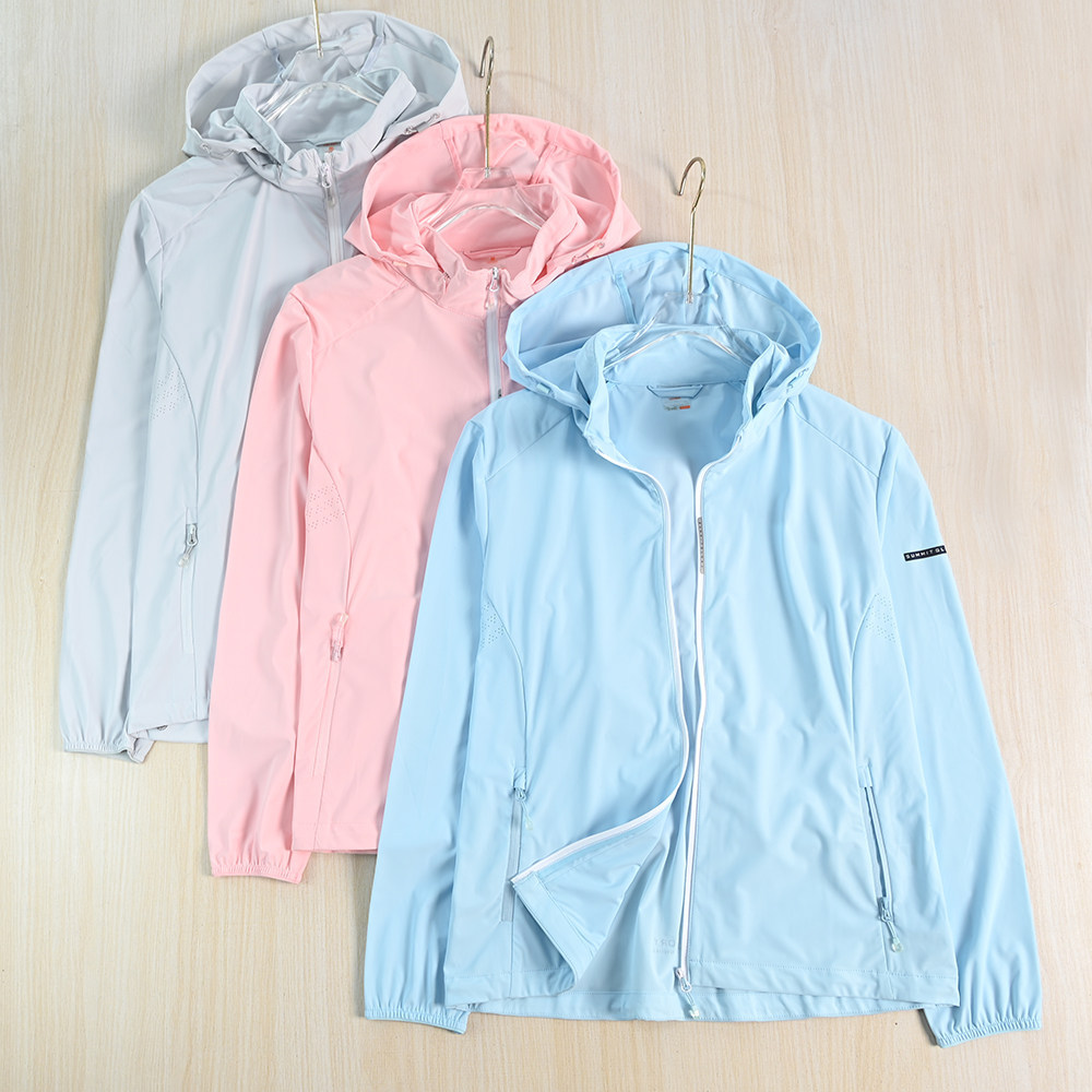 Siqi Women's Clothing 266/ Outdoor Sports and Leisure Cool Quick-Dry Elastic Removable Hidden Hood Long Sleeve Sun Protection Jacket