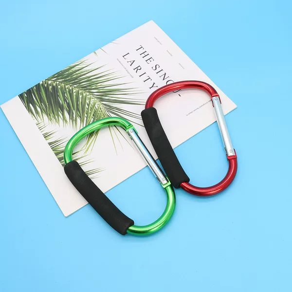 D-Shaped Aluminum Alloy Carabiner with Sponge to Absorb Sweat, Aluminum Lock Buckle for Camping Table, Aluminum Buckle for Baby Stroller
