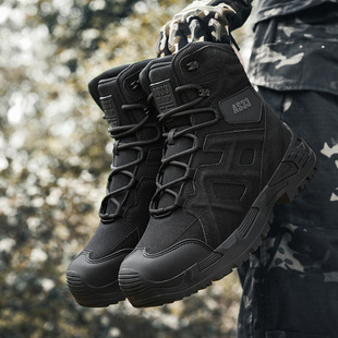 2024 Men's Boots Cross-Border Large Size Combat Boots High Top Field Boots Men's Mountaineering Hiking Boots Amazon Outdoor Boots Men