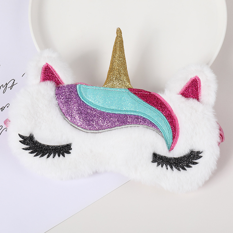 Fábrica al por mayor de felpa máscara de ojo de dibujos animados de santa claus alce sombreado máscara de ojo zorro animal bolsa de hielo transpirable