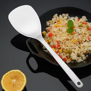Thickened Hammered Stainless Steel Spatula with Large Non-Slip Handle for Home Use, Dormitory, and Outdoor Cooking