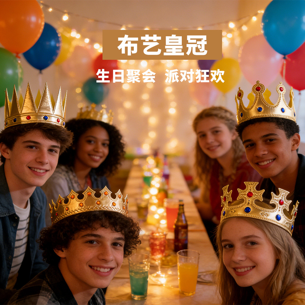 Children's Crown King Crown Birthday Hat Props Cake Hat Cloth…