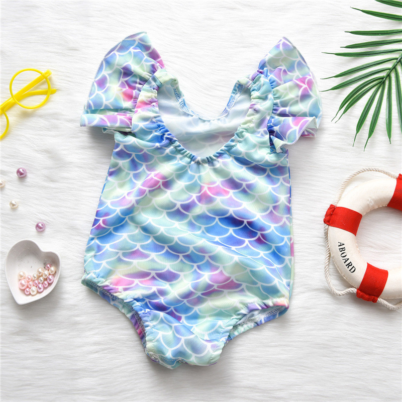 Heißer Stil Mädchen Badeanzug Außenhandel Heiß Verkaufte Baby Fischs Chuppen Einteilige Badeanzug Kinder Kleidung Swimwear display picture 4