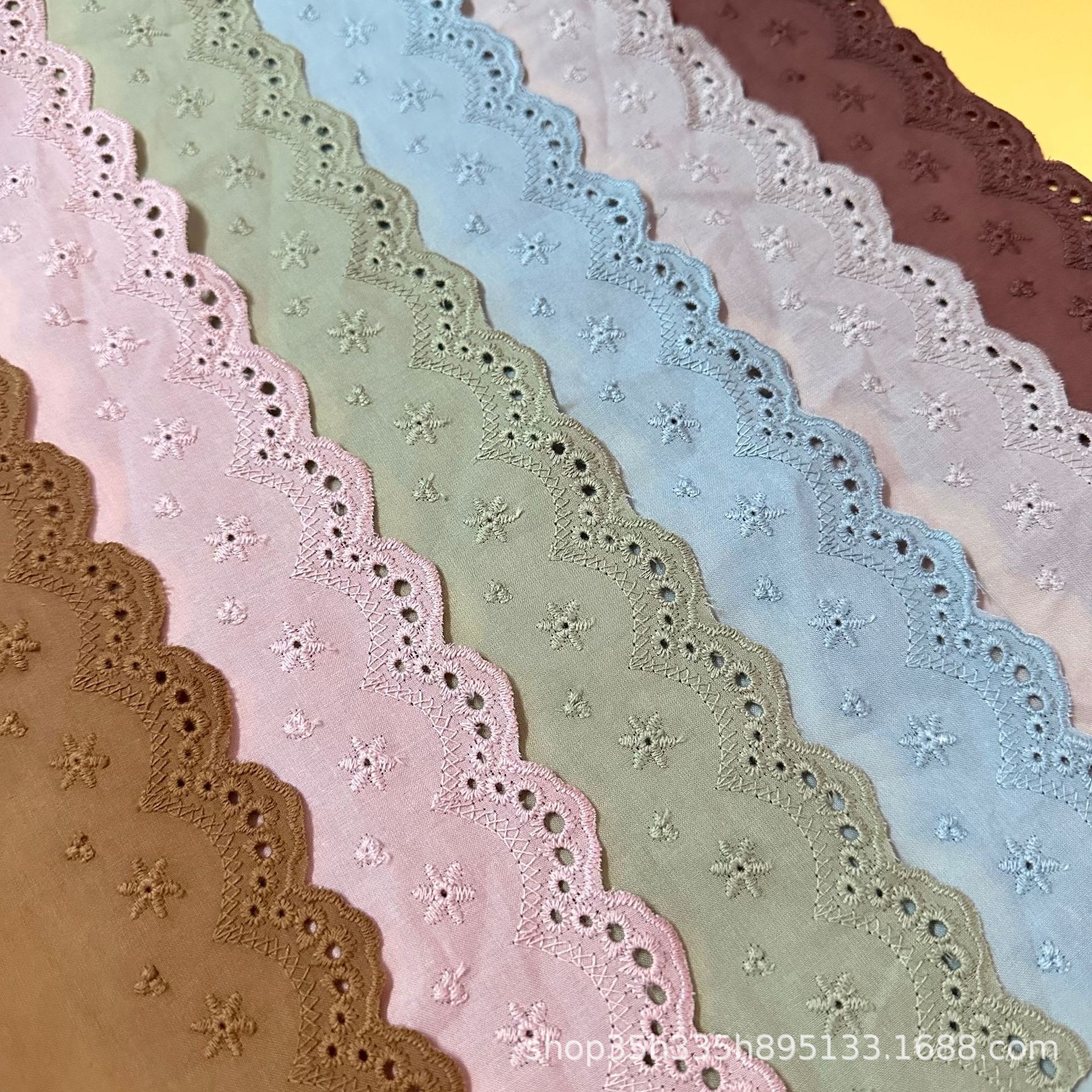Hollow embroidery colorful cotton raw edges clothes curtains cotton…