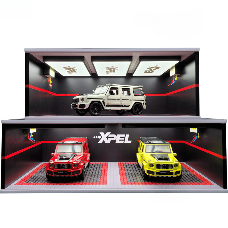 1:18 Scale Car Model Toy Parking Space Underground Garage Car Parking Lot Model Scene Dustproof Display Box Storage Cabinet