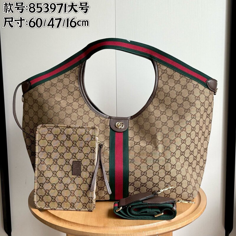 Cross-Border New Foreign Trade g Brand Ophidia Tote Bag in Large, Medium, and Small Sizes, Large Capacity Vintage Shoulder and Crossbody Letter Bag