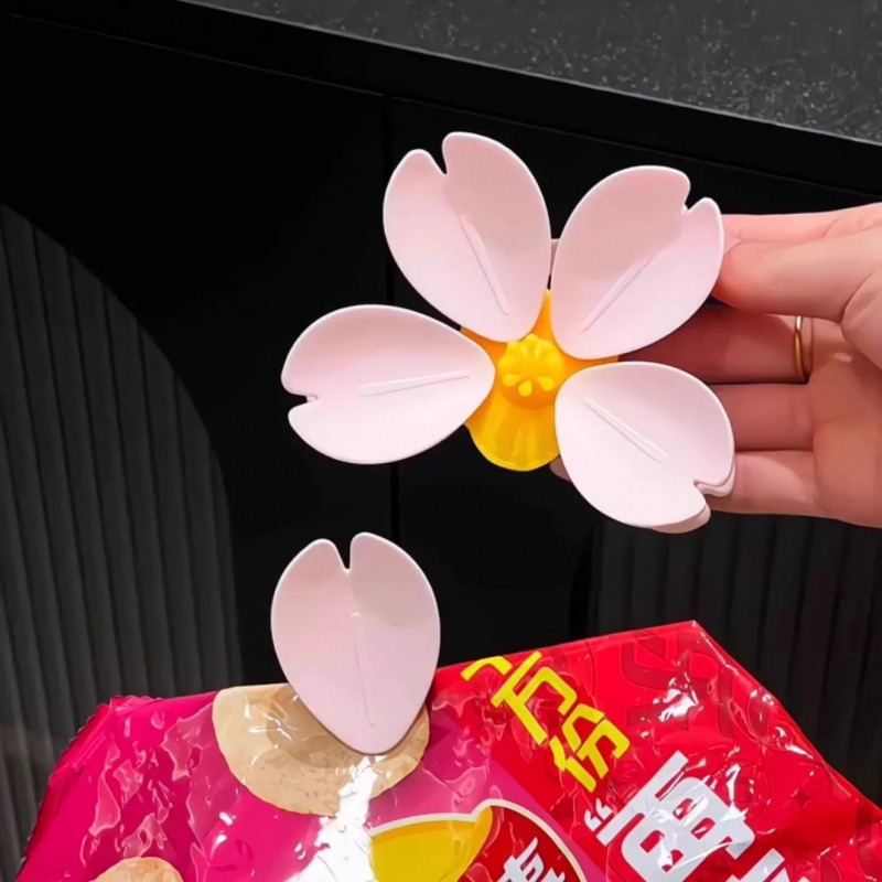樱花封口夹冰箱磁吸樱花封口夹食品袋子密封夹磁吸创意封口夹批发|undefined
