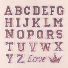 电脑绣花标亮片英文字母组合刺绣贴徽章辅料跨境电商货源补丁布贴