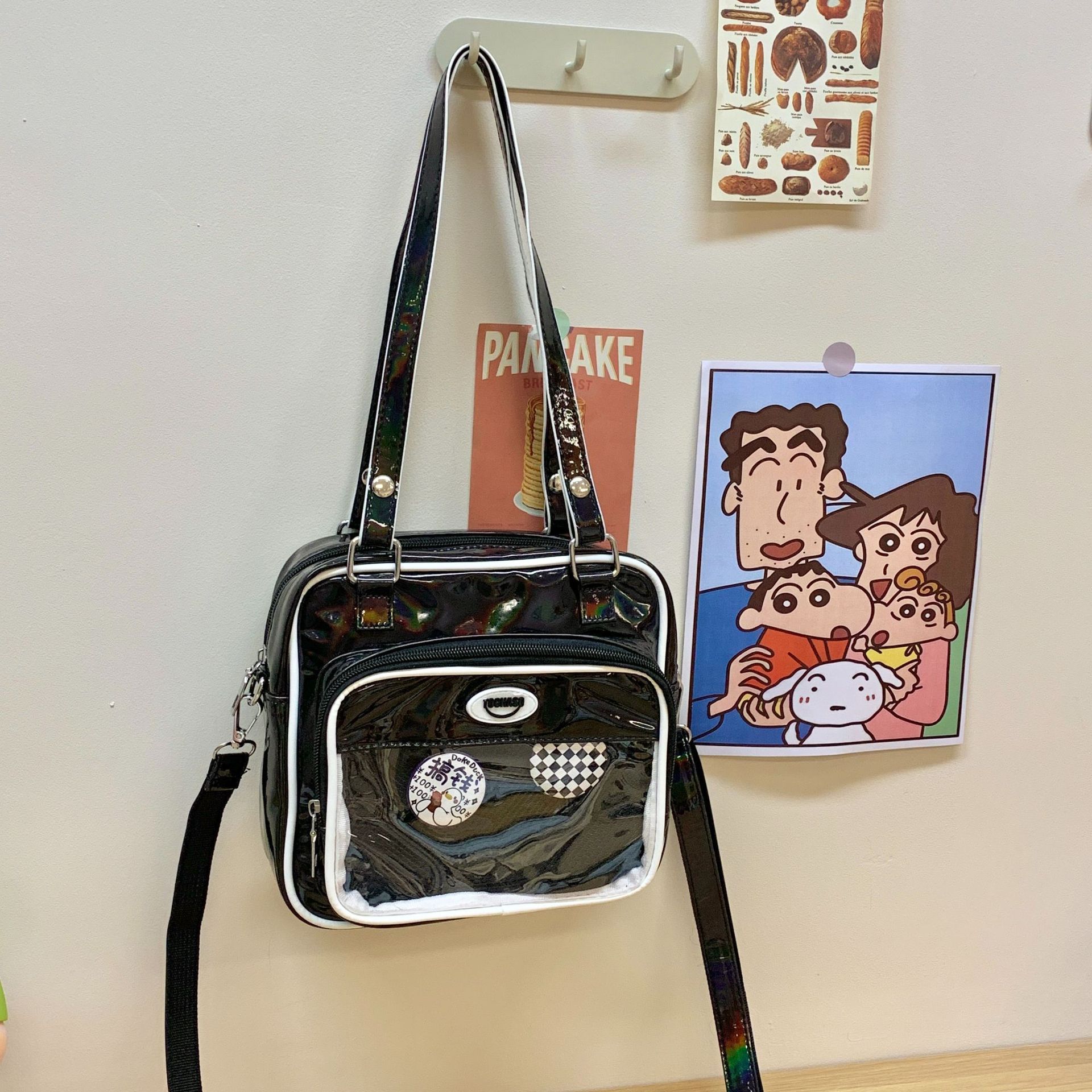 Paquete de dolor de comida de dos dimensiones japonesa 2025 nuevo paquete de hombro transparente para niños y niñas bolsas animadas de moda para niños