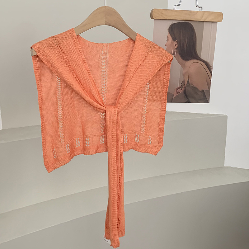 Chal de punto de alta calidad nueva bufanda multiusos en otoño, chal de color sólido con aire acondicionado, chaleco de cuello exterior