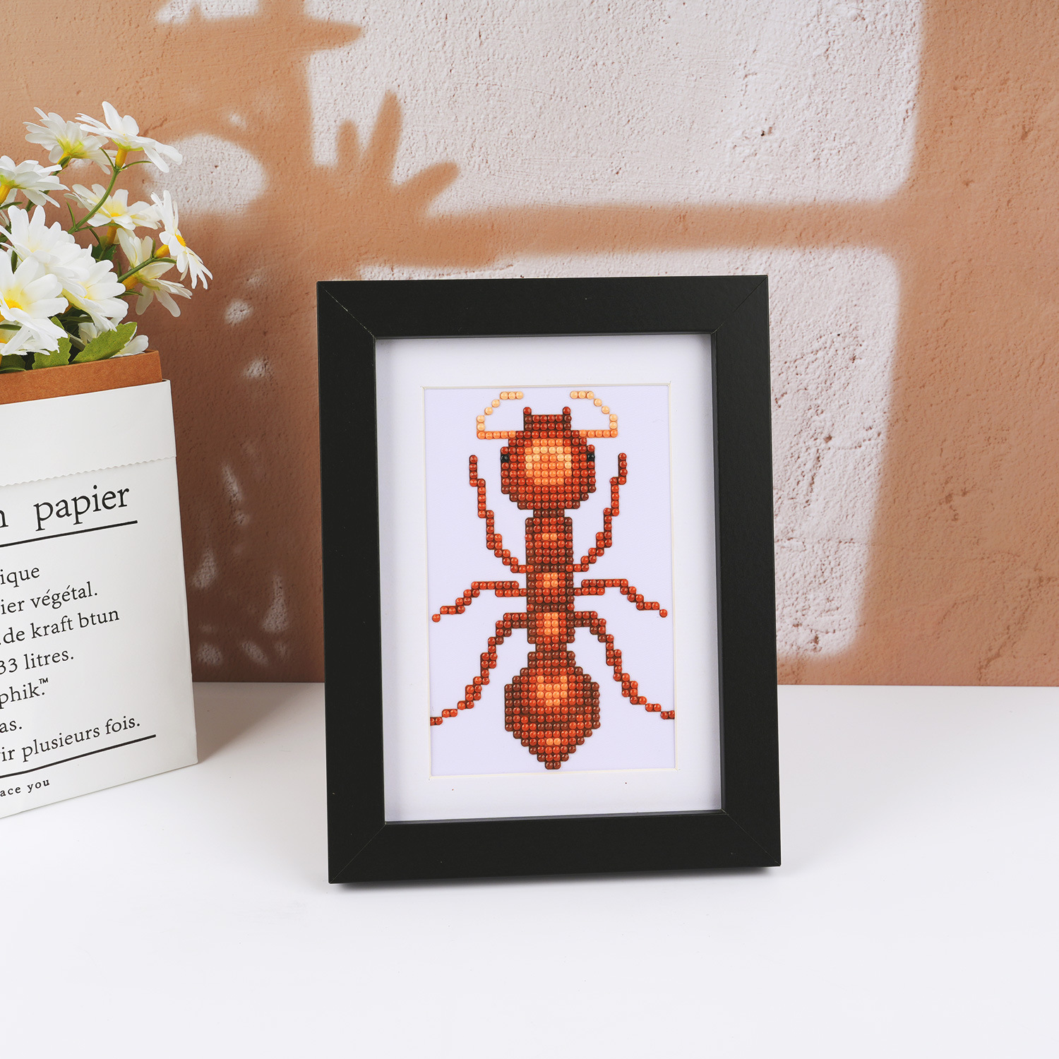 Estación independiente venta cruzada 5D pintura de diamante DIY 5 * 7 pulgadas sin marco edición de insectos de oro pinturas decorativas de insectos
