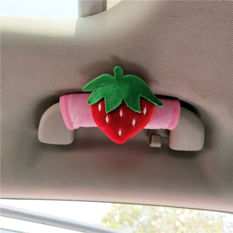 Cute dibujos animados frutas mango de automóvil hombre y mujer universal mango de puerta interior cubierta guante de tracción de techo